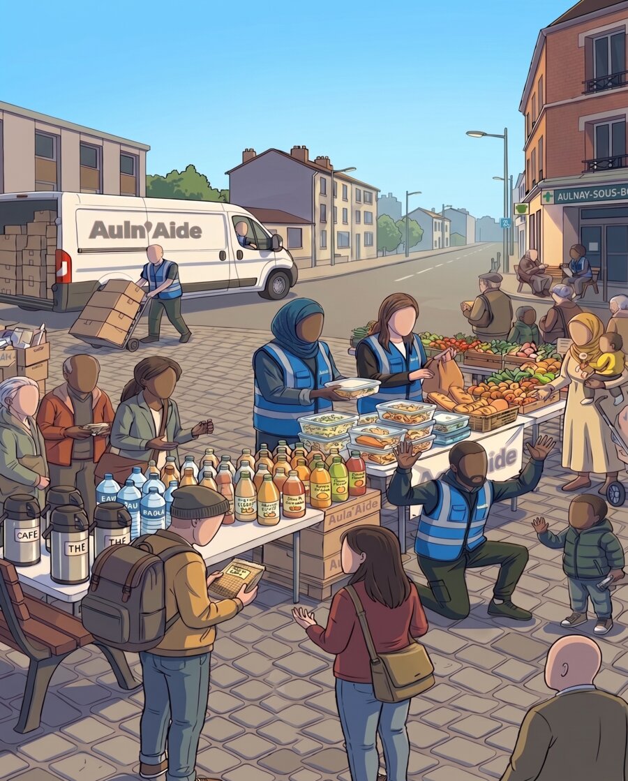 Bénévoles Auln'aide lors d'une soirée de maraude